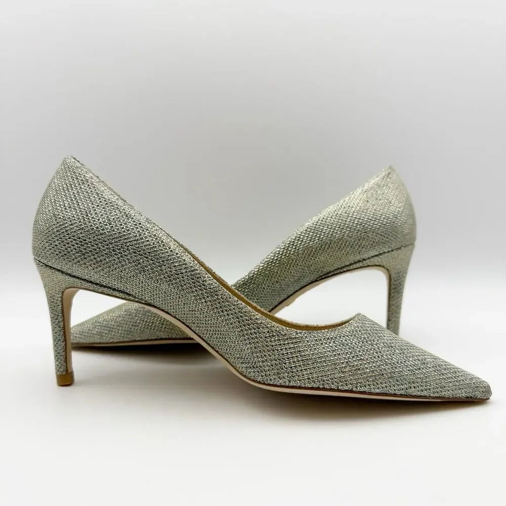Stuart Weitzman Women’s Stuart 75 Pump Platino Heels Size 5 Gold NWOB